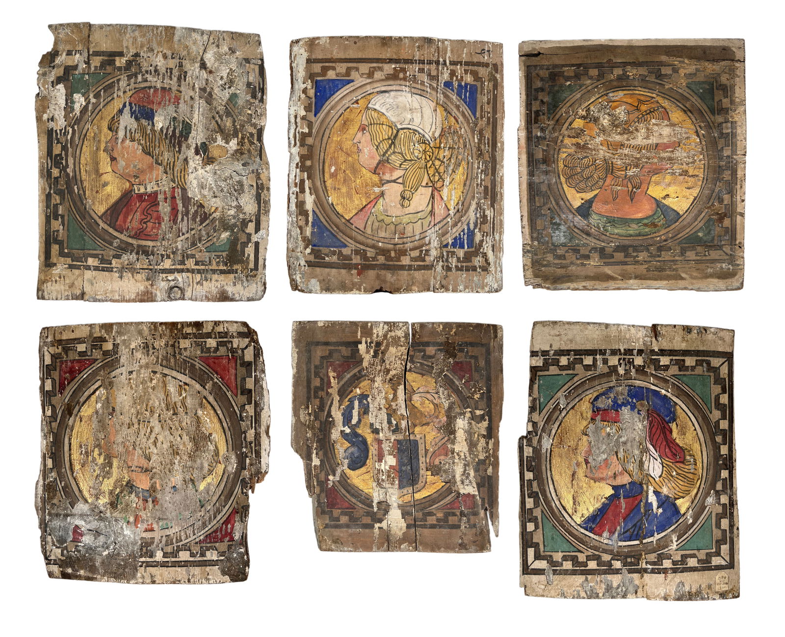 Group of 6 Early European Painted Wood Panels (1 of 13)