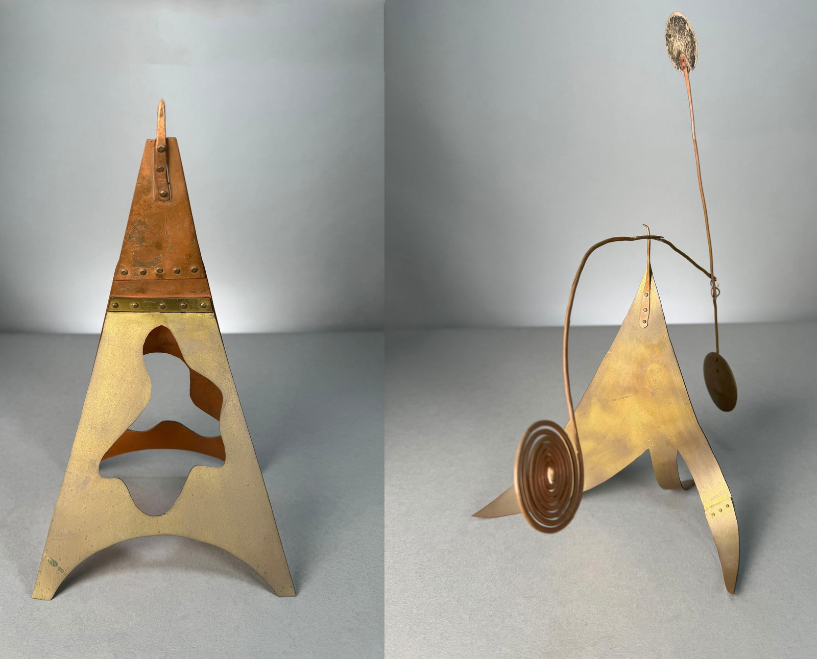 Two Calder Style Mixed Metal Sculptures (1 of 9)