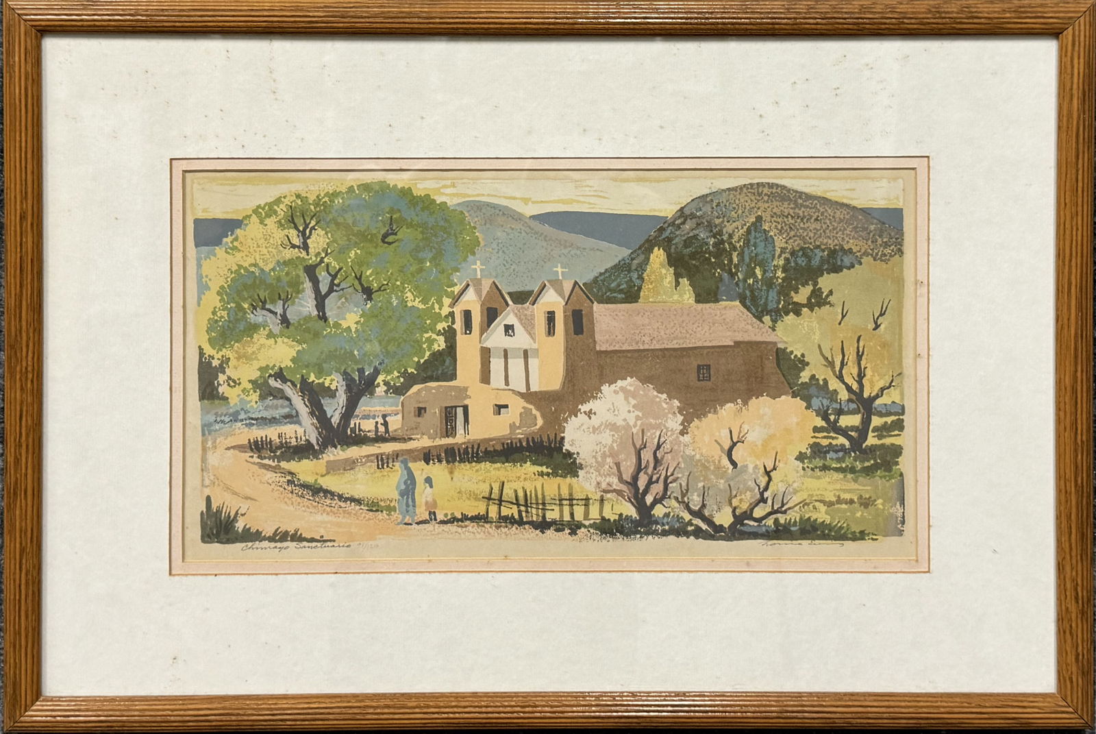 Serigraph by Louie Ewing,  Chimayo Sanctuario (1 of 3)