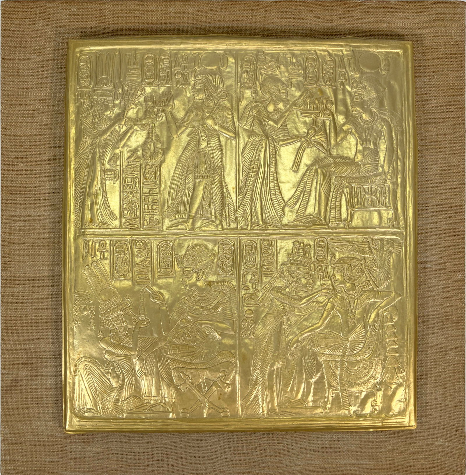 1976 Metropolitan Museum of Art King Tut Gold Plaque (1 of 3)