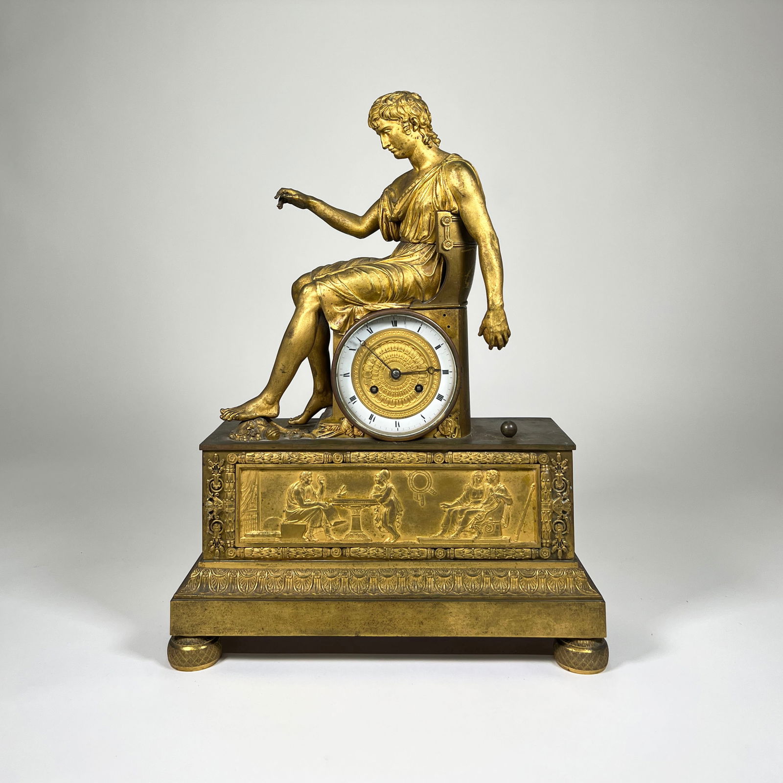 Gilt Bronze Empire Clock of Alexander the Great (1 of 4)