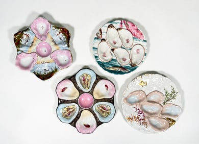 Four Porcelain Oyster Plates
