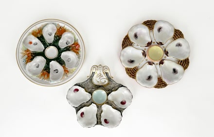 Three Oyster Plates Incl. Union Porcelain Works