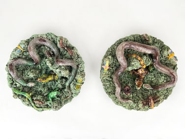 Two Palissy Majolica Chargers by José A. Cunha