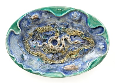 French Palissy Ware Oval Dish