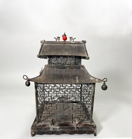 Antique Pagoda Form Birdcage