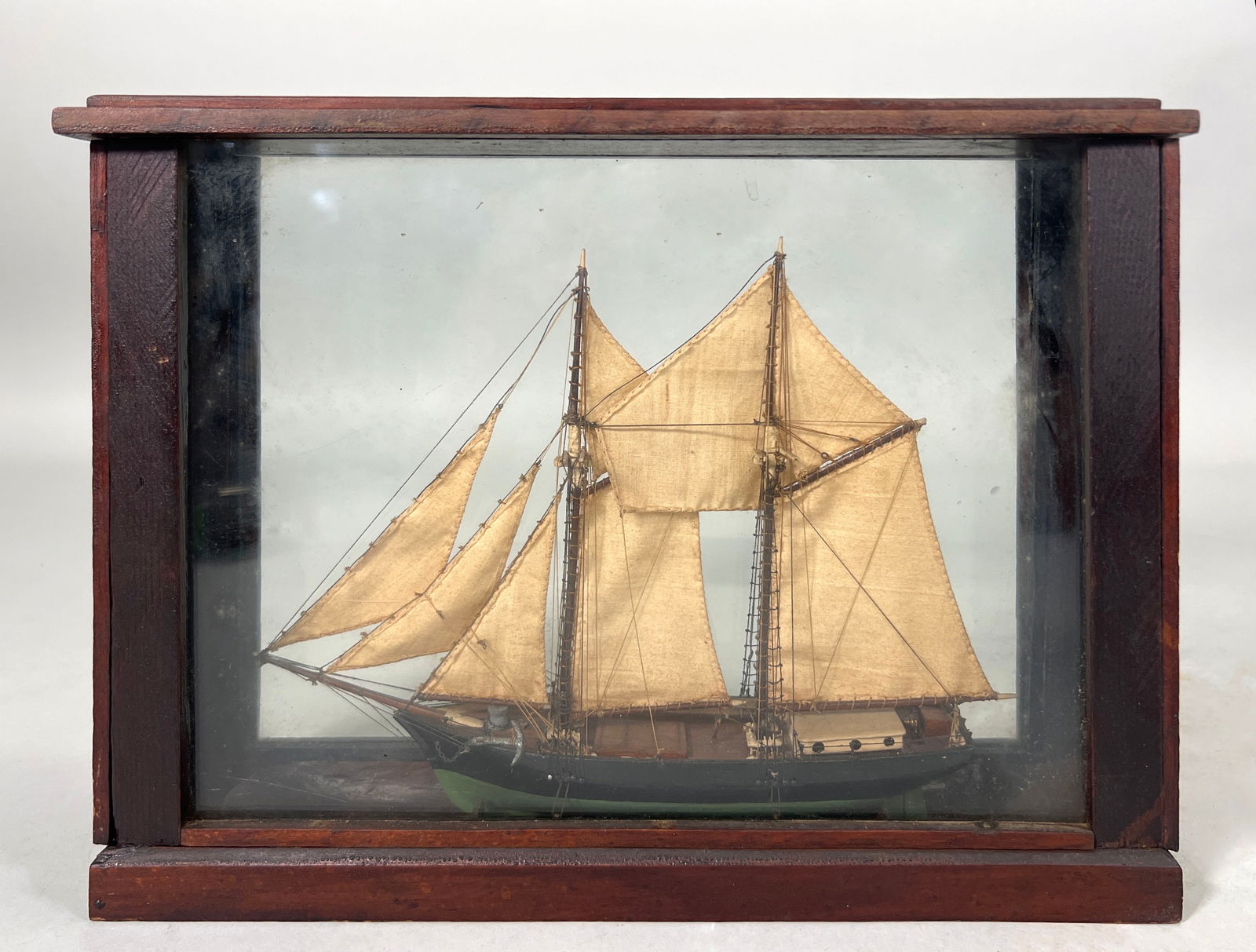 Antique Ship Model in Glass Case (1 of 3)
