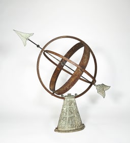 Swedish Armillary Sundial with Zodiac Base