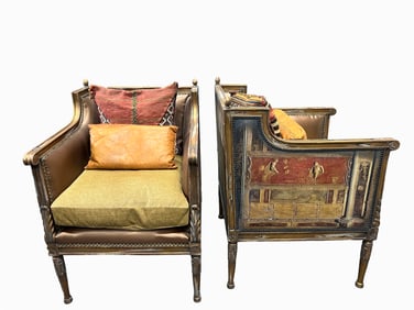 Pair of Louis XVI Upholstered Armchairs