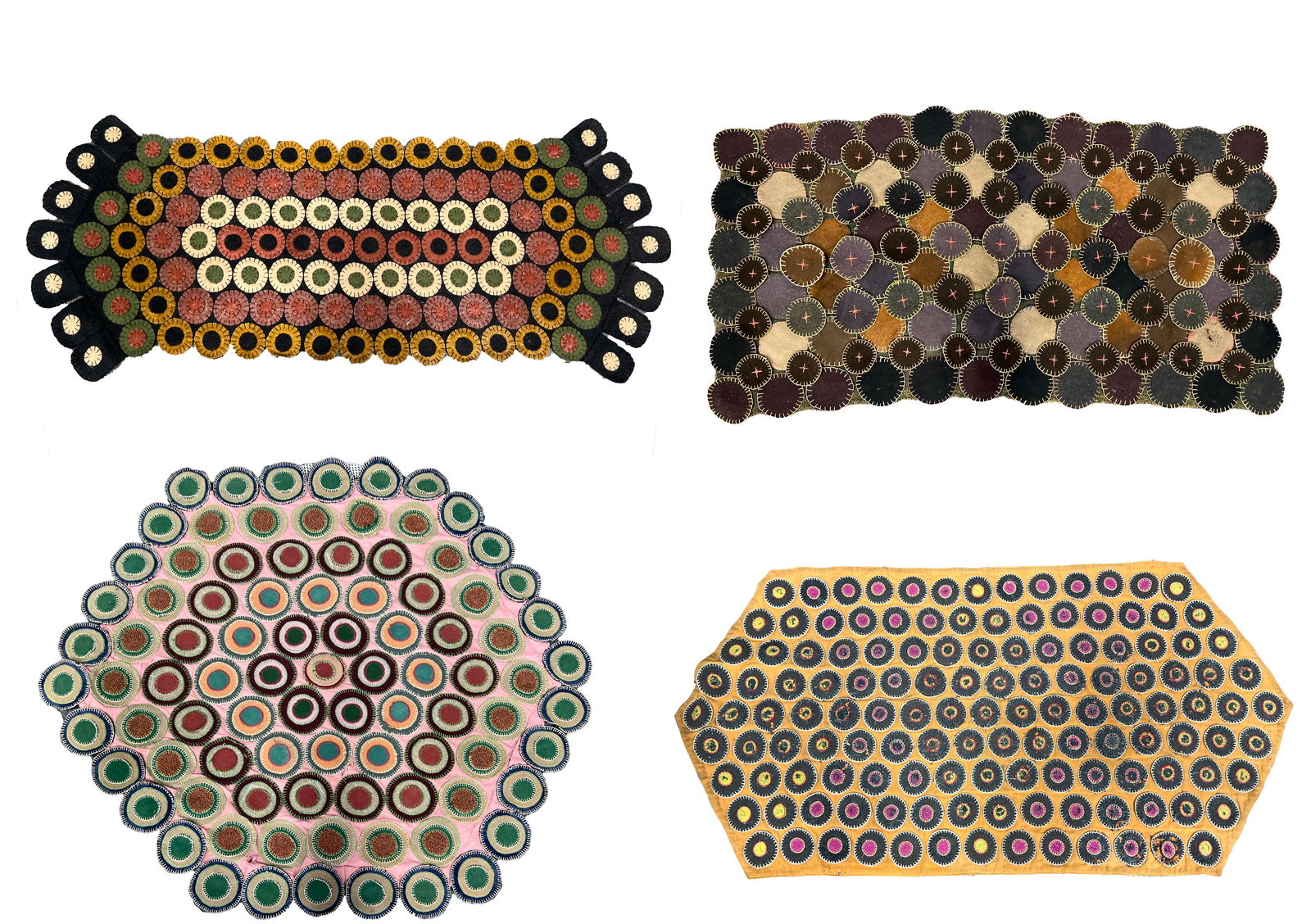 Four Handcrafted Penny Rugs (1 of 4)