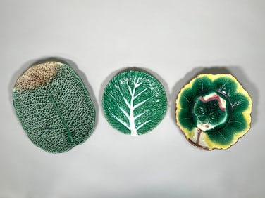 Three Majolica Serving Pieces