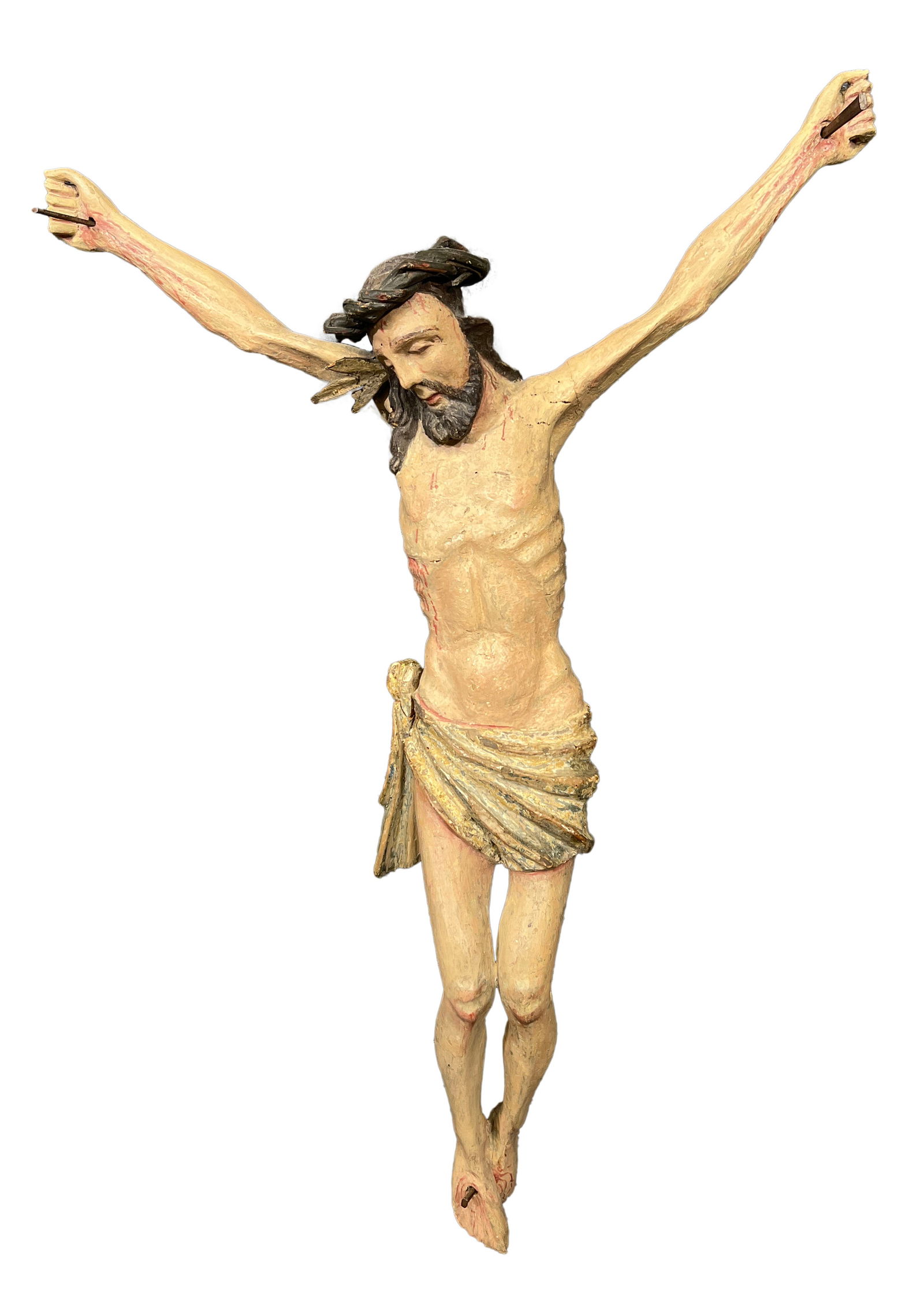 Primitive Hand-Carved Wooden Crucifix (1 of 3)