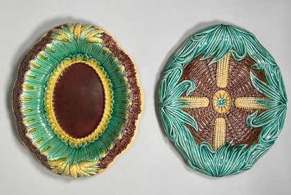 Two English Majolica Platters