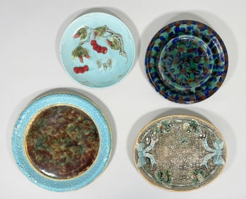 Four Majolica Dishes