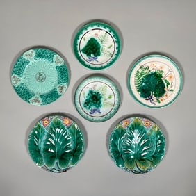 Six Majolica Plates