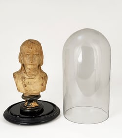 Glass Cloche Dome with Napoleon Bust