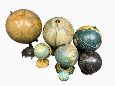 Collection of Vintage and Antique Globes, Mixed Sizes and Styles