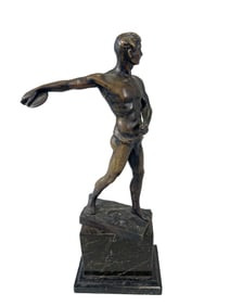 Bronze Discus Thrower Sculpture by Julius Schmidt-Felling