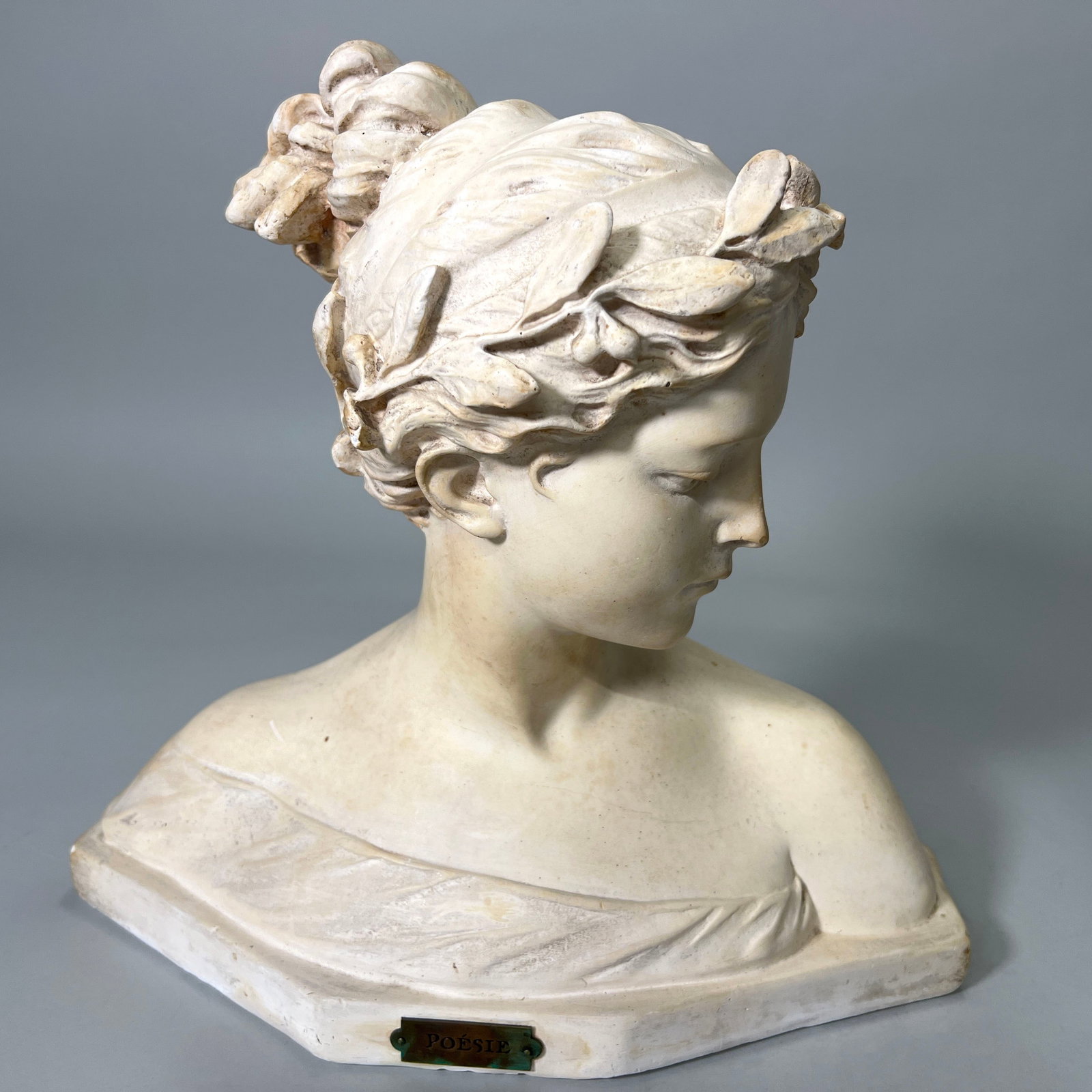 "Poesie" Plaster Portrait Bust after Antonio Garella (1 of 4)