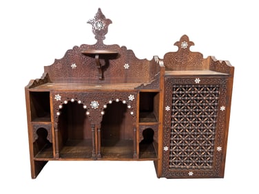 Anglo-Indian Inlaid Bonheur Du Jour Upper Cabinet