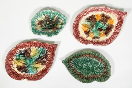 Group of Majolica Leaf Plates