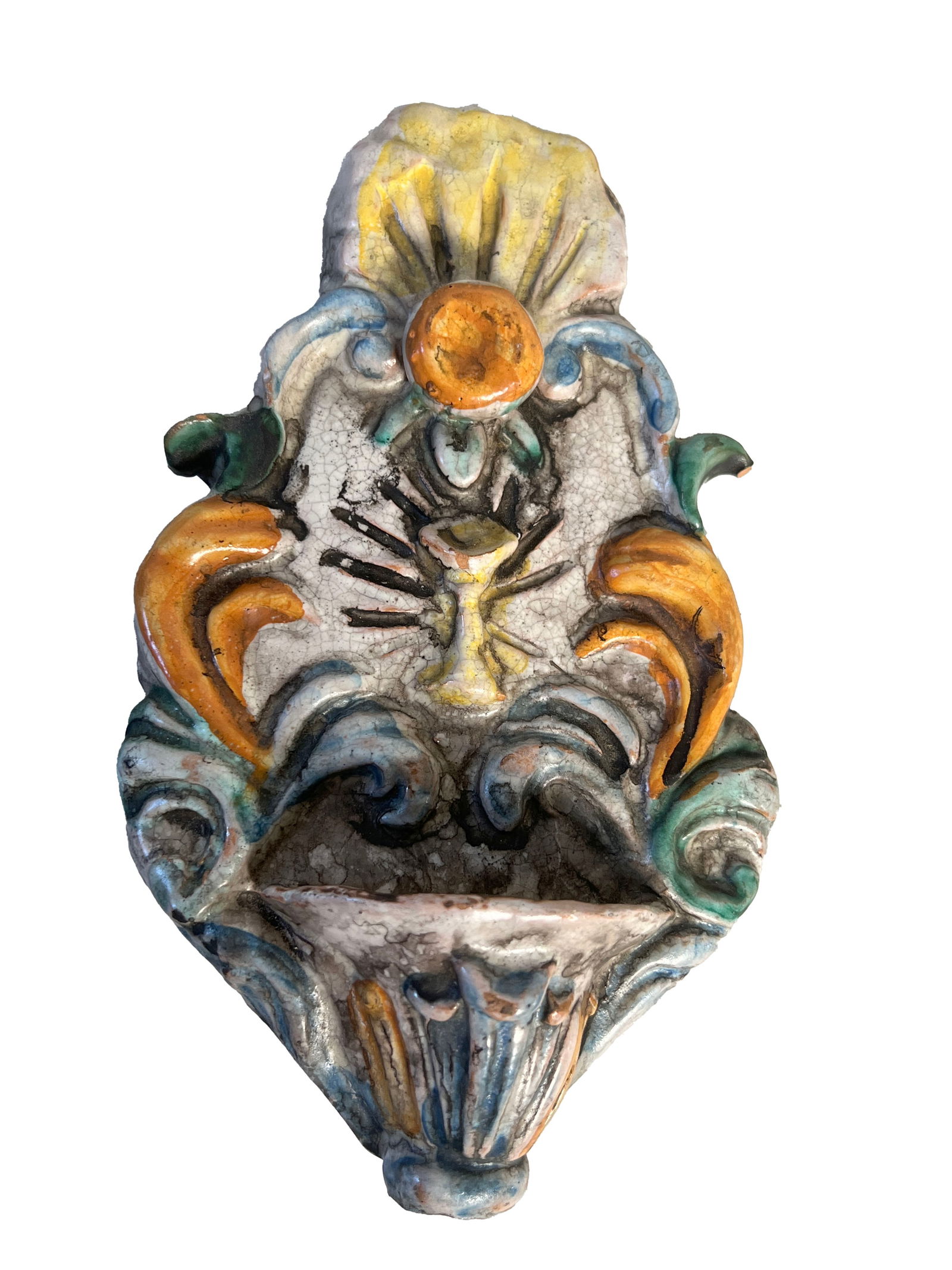 Antique Majolica Holy Water Font (1 of 2)