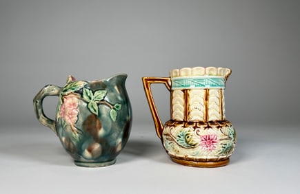 Two Majolica Pitchers
