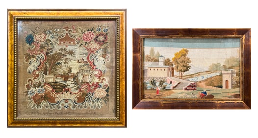 Two Framed Antique Needlepoints