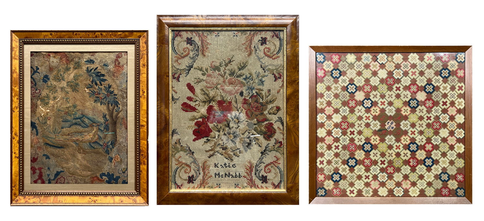 Three Antique Needlework Samplers (1 of 3)