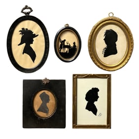 Collection of Five Framed Silhouettes