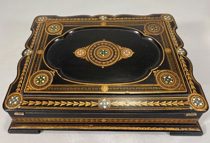 Victorian Black Lacquered Lap Desk