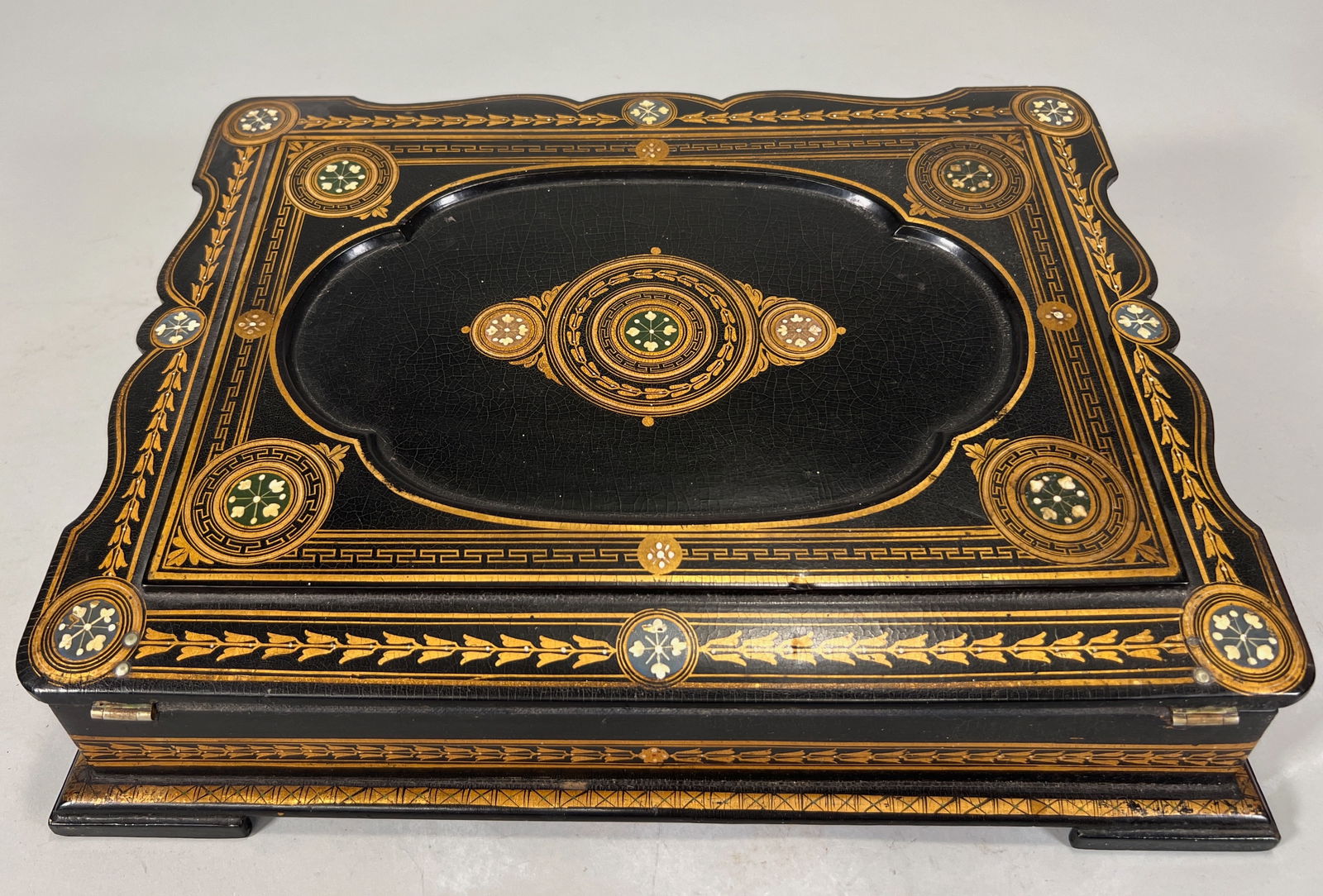 Victorian Black Lacquered Lap Desk (1 of 9)