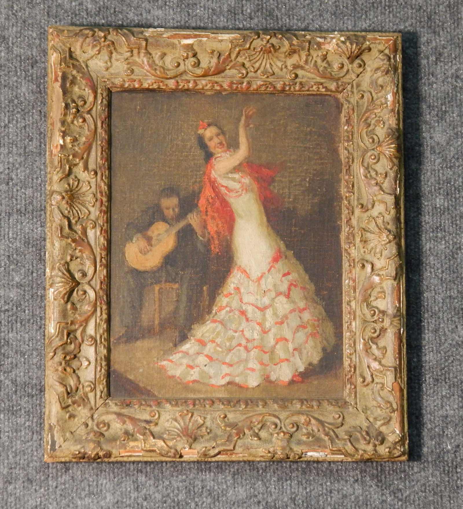 Flamenco Dancer and Guitarist in Traditional Spanish Scene (1 of 6)