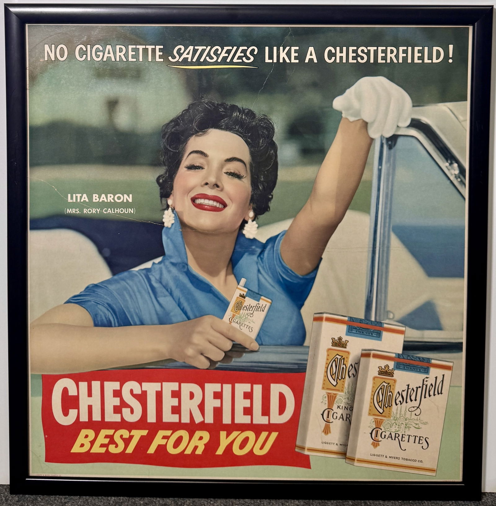 Vintage Chesterfield Cigarettes Poster with Lita Baron (1 of 4)