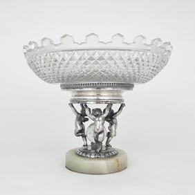 Cut Glass Pairpoint Silverplate Centerpiece