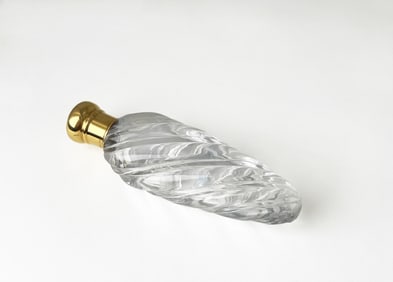 Tiffany Rock Crystal Perfume Bottle with 18 kt Gold Cap
