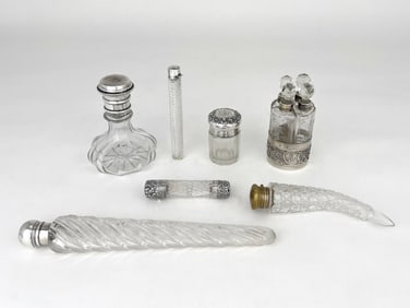 Group of Sterling Silver and Crystal Perfumes