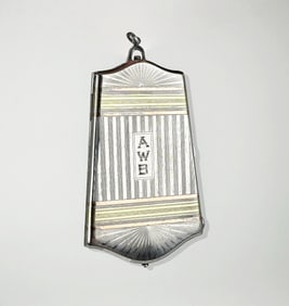 Sterling Silver & 14k Gold Inlaid Compact Purse