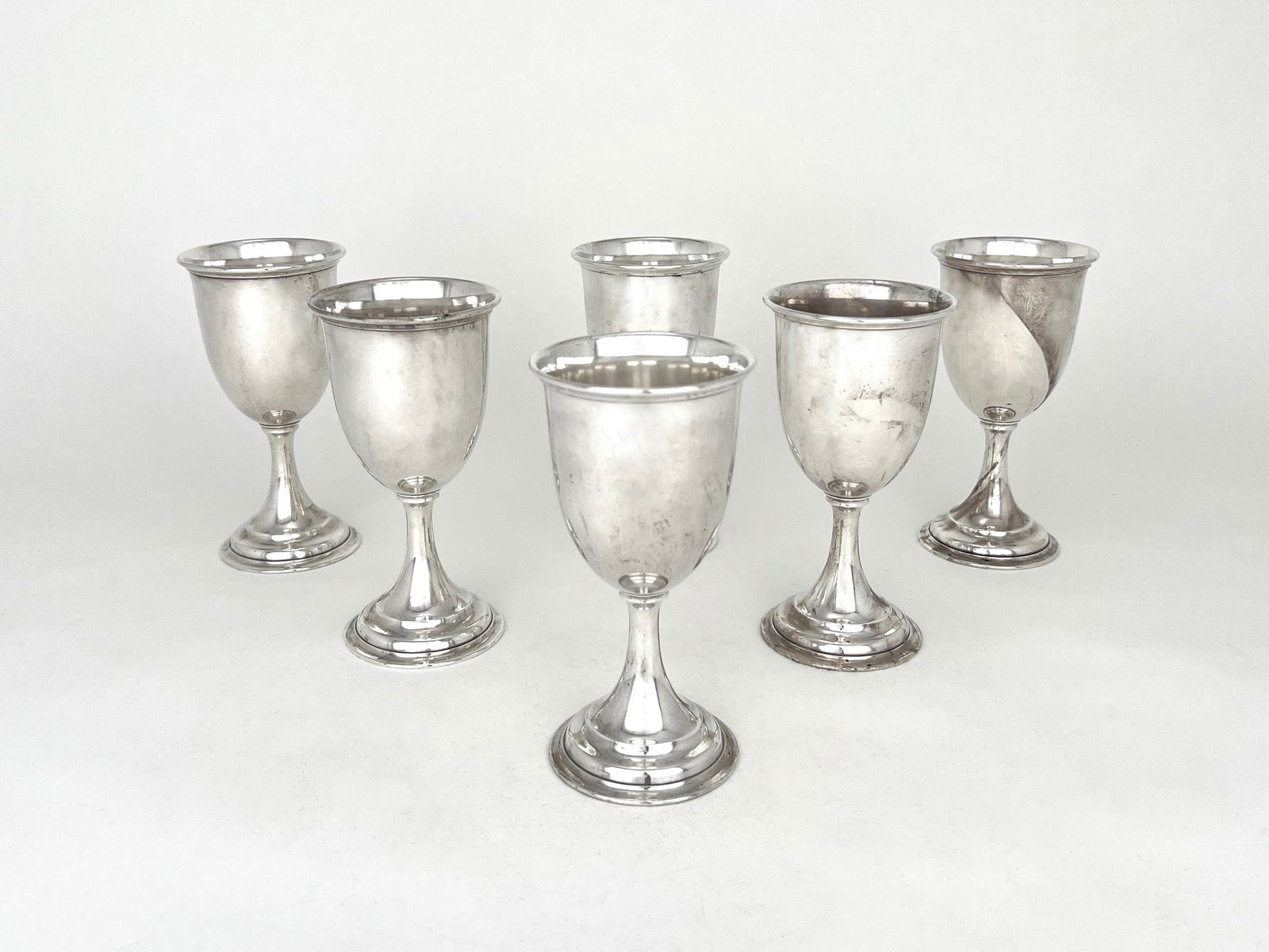 Six Sterling Silver Goblets by Whiting Mfg. Co. (1 of 3)