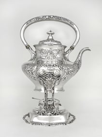 Gorham Sterling Silver Tea Kettle with Stand and Burner