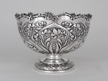Elkington & Co. Sterling Art Nouveau Footed Centerpiece Bowl