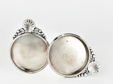 Pair of Georg Jensen Sterling Silver Coasters