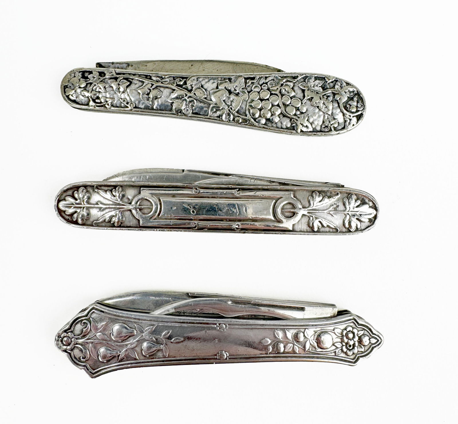 Three Victorian Sterling Silver Fruit Knives (1 of 2)