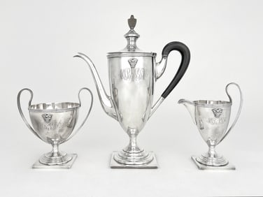 BBB Tuttle Silversmiths Monogrammed Tea Set