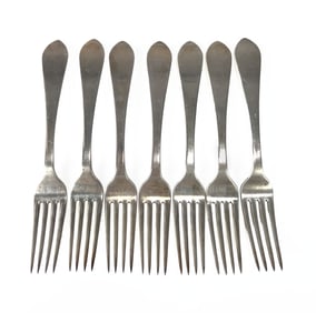 Set of Seven Sterling Silver Forks by Tiffany & Co.