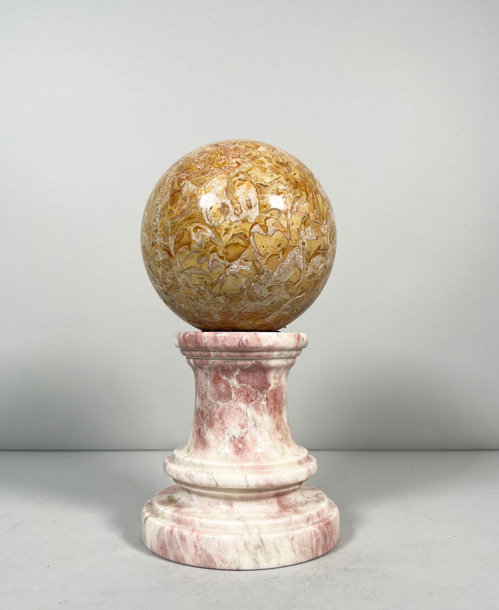 Marble Sphere on Pedestal Stand (1 of 2)