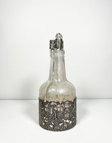 German Silver Mounted Three Bottle Cruet Set