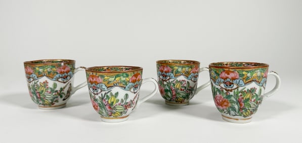 Four Famille Rose Teacups