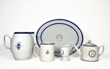 Group of Assembled Chinese Export Armorial Porcelain