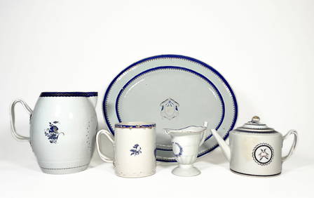 Group of Assembled Chinese Export Armorial Porcelain (1 of 6)